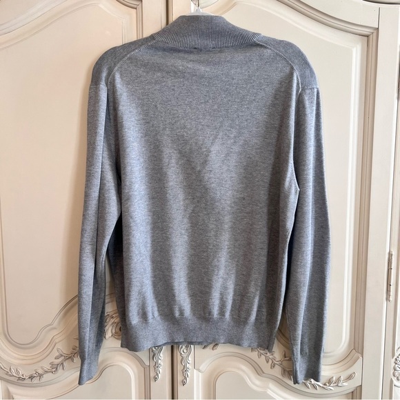 Joseph A. Bank Pima Cotton Quarter Zip Business Casual Sweater, Gray, Medium - Picture 8 of 11